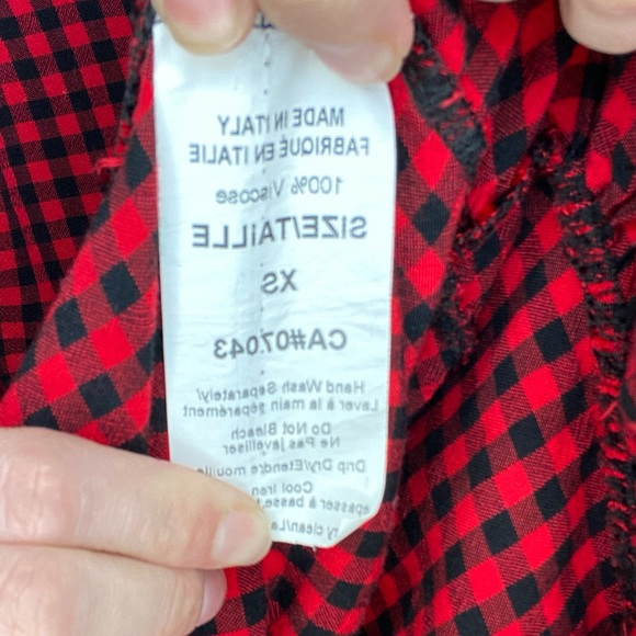 Euromoda Womens XS Red and black plaid - tiered dress - Picture 5 of 5